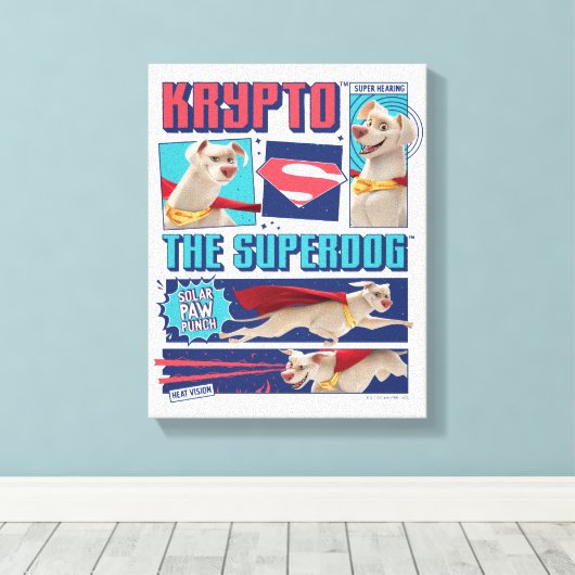 Krypto Die Super-Dog-Comic-Panels Leinwanddruck (Insitu (Holzboden))