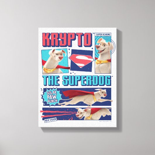 Krypto Die Super-Dog-Comic-Panels Leinwanddruck (Vorderseite)