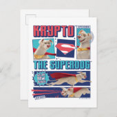 Krypto Die Super-Dog-Comic-Panels Postkarte (Vorne/Hinten)