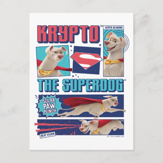 Krypto Die Super-Dog-Comic-Panels Postkarte (Vorderseite)