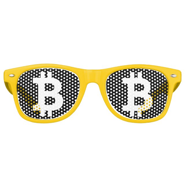 Krypto-Fan-Sonnenbrille mit Bitcoin-Logo-Party Partybrille (Vorderseite)