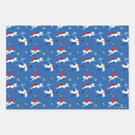 Krypto Flying Pattern Geschenkpapier Set (Vorderseite)