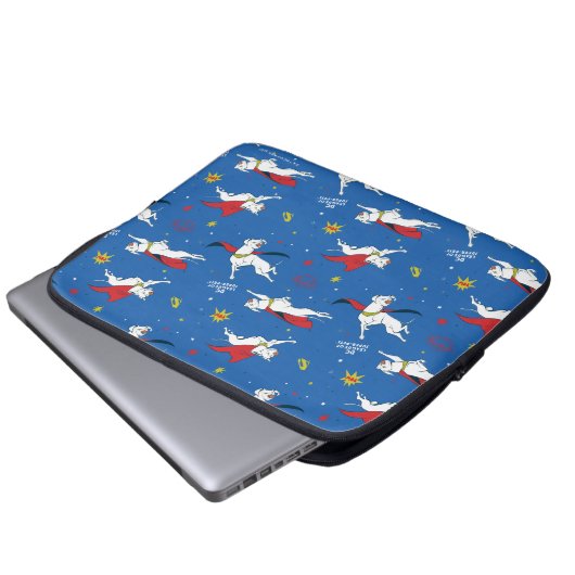 Krypto Flying Pattern Laptopschutzhülle (Vorne Knopf)