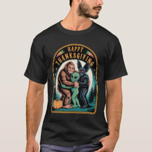 Krypto-Freunde umarmen Bigfoot Mothman Alien Danke T-Shirt