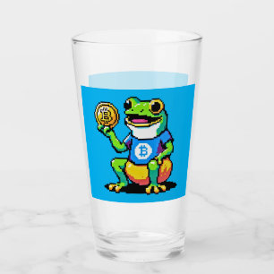 Krypto Frog - Funny Pixel Art Digital Währung Glas
