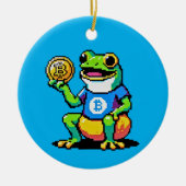 Krypto Frog - Funny Pixel Art Digital Währung Keramik Ornament (Vorne)