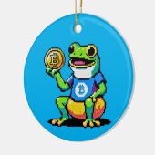 Krypto Frog - Funny Pixel Art Digital Währung Keramik Ornament (Links)