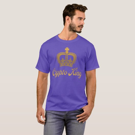 Krypto King T - Shirt in Lila und Gold (Vorne ganz)