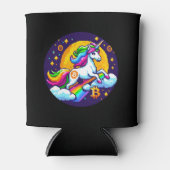 Krypto Magic: 8-Bit-Einhorn mit Bitcoin-Symbol Dosenkühler (Vorderseite)