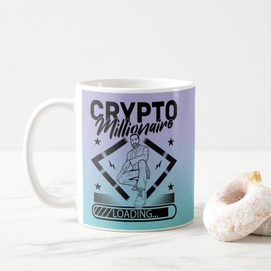 KRYPTO-MILLIONAIRE-LADUNG - FUNNY KRYPTOCURRENCY KAFFEETASSE (Mit Donut)