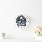 Krypto-Pirat Runde Wanduhr (Zuhause)