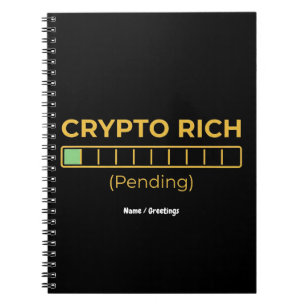 Krypto-Reicher wartet lustige Ladeleiste Investor Notizblock