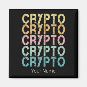 Krypto-Retro-Lettern-Design für Kryptowährung Magnet