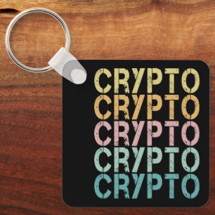 Krypto-Retro-Lettern-Design für Kryptowährung Schlüsselanhänger