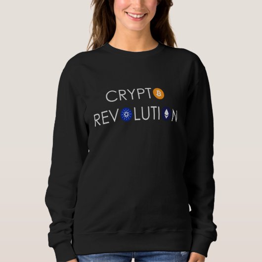 Krypto Revolution Hodl Kryptowährung Btc Eth Ada Sweatshirt (Vorderseite)
