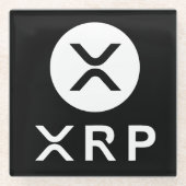 Krypto Schwarz-Weiß-Gefallen XRP Upscale Glasuntersetzer (Vorderseite)