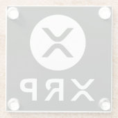 Krypto Schwarz-Weiß-Gefallen XRP Upscale Glasuntersetzer (Rückseite)
