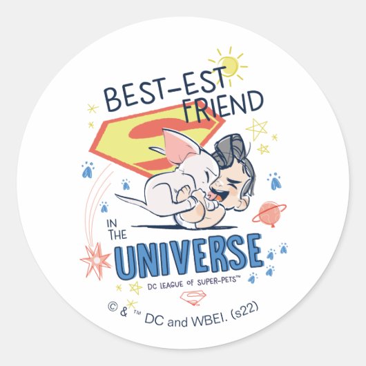 Krypto & Superman: Der beste Freund im Universum Runder Aufkleber (Vorderseite)