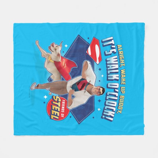 Krypto & Superman - Es ist Walk O'Clock! Fleecedecke (Vorderseite (Horizontal))