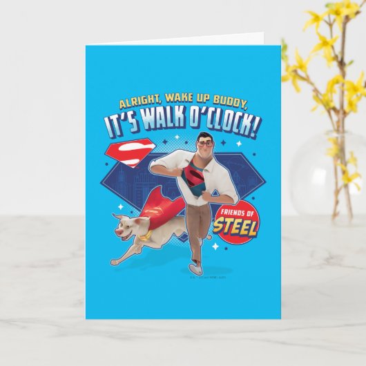 Krypto & Superman - Es ist Walk O'Clock! Karte (Gelbe Blume)