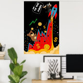 Krypto- und Aktienmarkt-Humor Poster (Heimbüro)