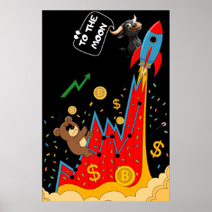 Krypto- und Aktienmarkt-Humor Poster