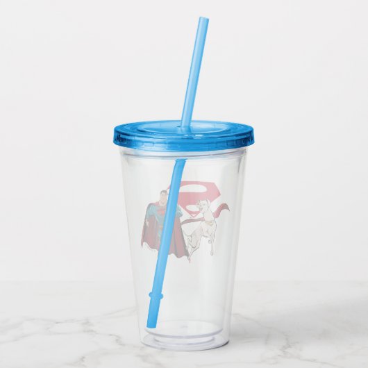 Krypto und Superman Acryltrinkbecher (Rückseite)