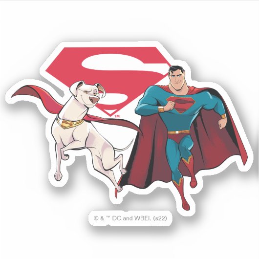 Krypto und Superman Aufkleber (Vorderseite)