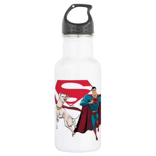 Krypto und Superman Edelstahlflasche (Vorderseite)
