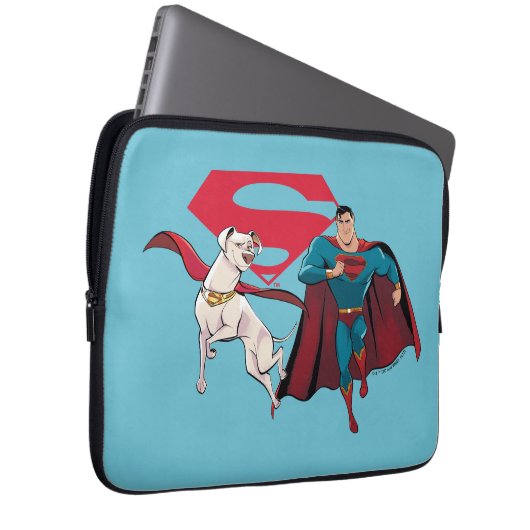 Krypto und Superman Laptopschutzhülle (Vorne Rechts)