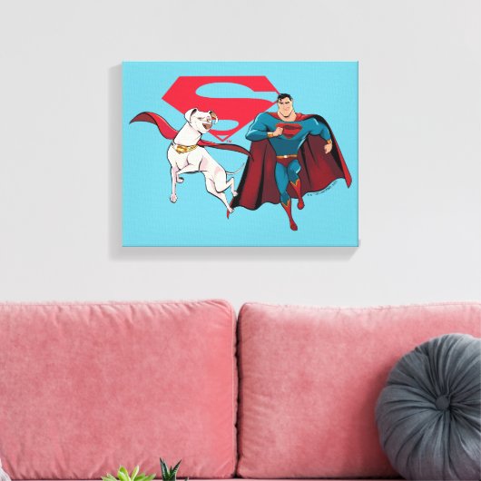 Krypto und Superman Leinwanddruck (Insitu (Wohnzimmer))