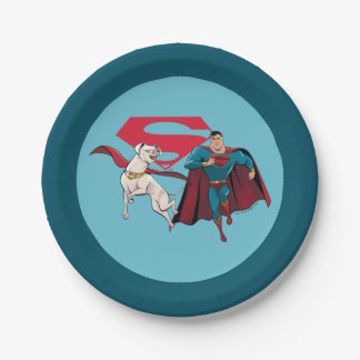 Krypto und Superman Pappteller