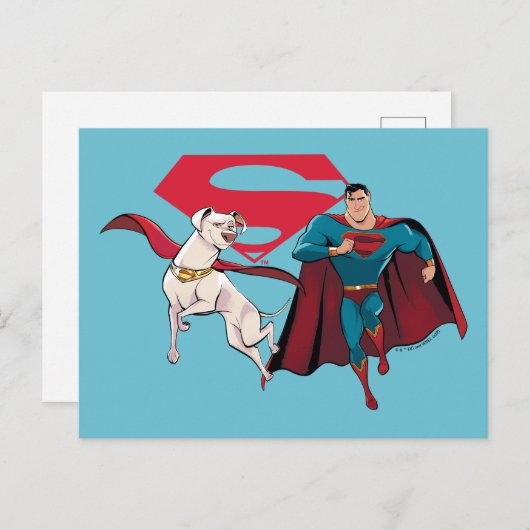 Krypto und Superman Postkarte (Vorne/Hinten)