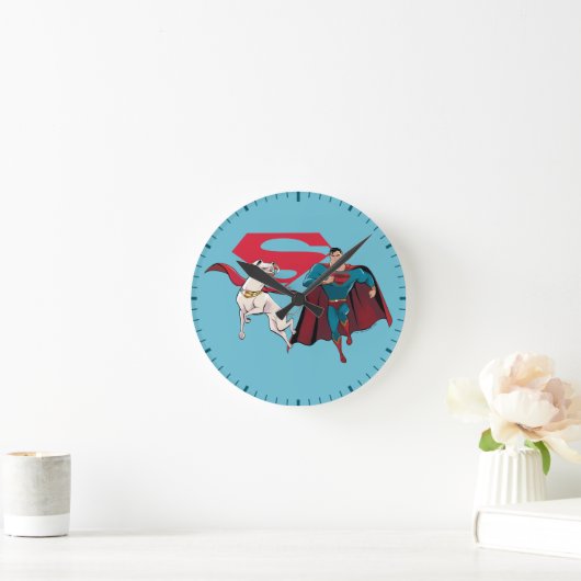 Krypto und Superman Runde Wanduhr (Zuhause)