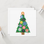 Krypto Weihnachtsbaum Kryptowährung Ornament Karte (Vorderseite/Rückseite Beispiel)