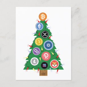 Krypto Weihnachtsbaum Kryptowährung Ornament Postkarte
