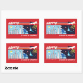 Krypto Weltraum zur Metropole Rechteckiger Aufkleber (Blatt)