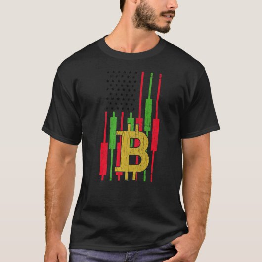 Kryptoflagge für Bitcoin Trader T-Shirt (Vorderseite)
