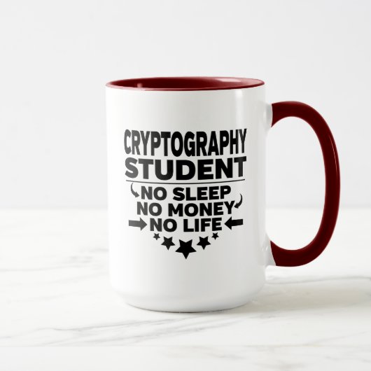 Kryptographie Student kein Schlaf kein Geld, kein Tasse (Rechts)