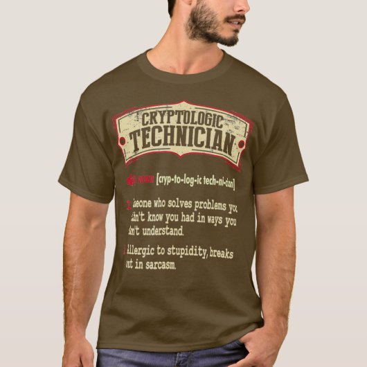 Kryptologiker Dictionary Term Sarcastic T-Shirt (Vorderseite)