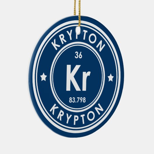 Krypton Element Blue Keramik Ornament (Rechts)
