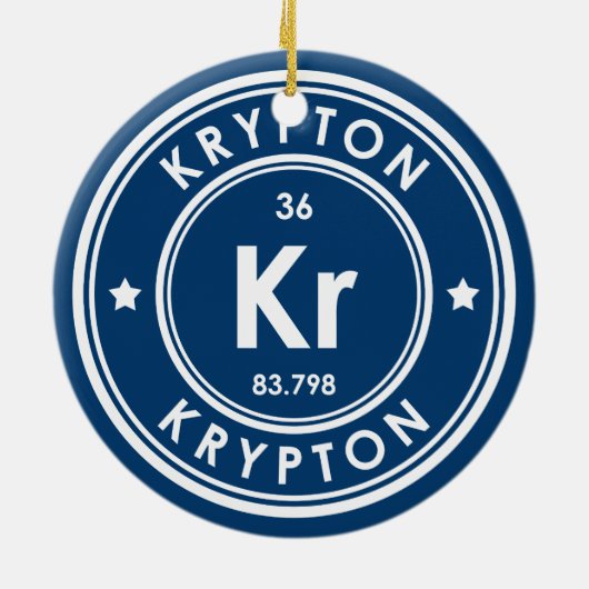 Krypton Element Blue Keramik Ornament (Hinten)