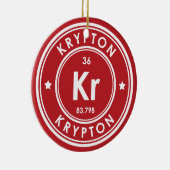Krypton Element Rote Keramik Ornament (Rechts)