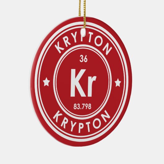 Krypton Element Rote Keramik Ornament (Rechts)