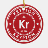 Krypton Element Rote Keramik Ornament (Vorne)