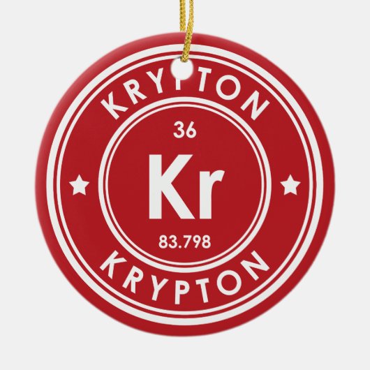 Krypton Element Rote Keramik Ornament (Vorne)