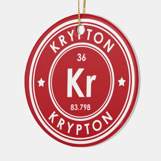 Krypton Element Rote Keramik Ornament (Links)