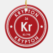 Krypton Element Rote Keramik Ornament (Hinten)
