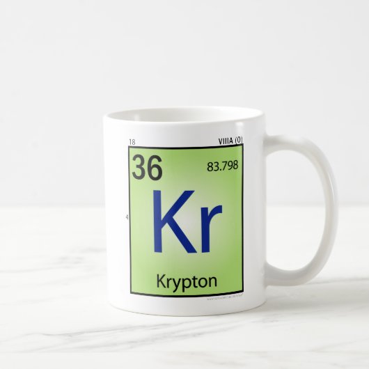 Krypton- (Kr)Element-Tasse Kaffeetasse (Rechts)