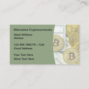 Kryptowährung Bitcoin-Investmentsthema Visitenkarte